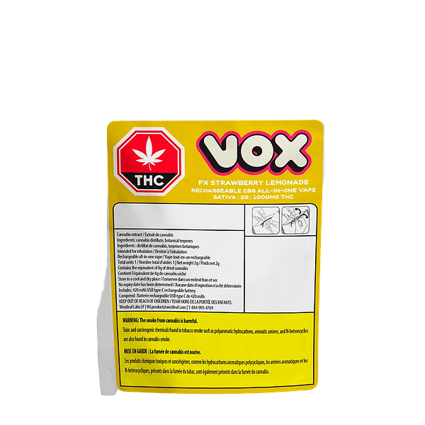 Vox - FX Strawberry Lemonade CBG 2 All-In-One Vape