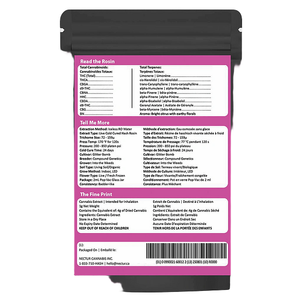 Nectur Solventless - Solventless Rotating Cold Cured Live Hash Rosin