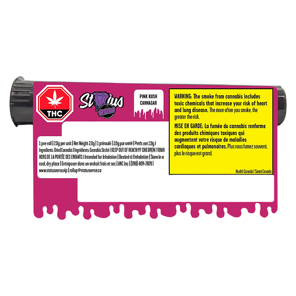 Status - Pink Kush Cannagar Pre-Roll