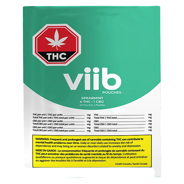 Viib - Spearmint 4 :1 THC CBG Pouches