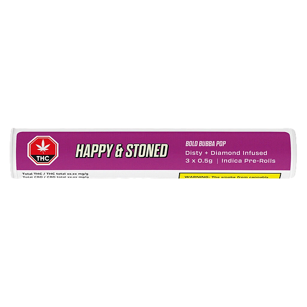 Happy & Stoned - Bold Bubba Pop Disty + Diamond Infused Pre-Roll