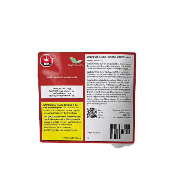 MediPharm Labs - Shake & Puff THC 1000 MAX Inhaler