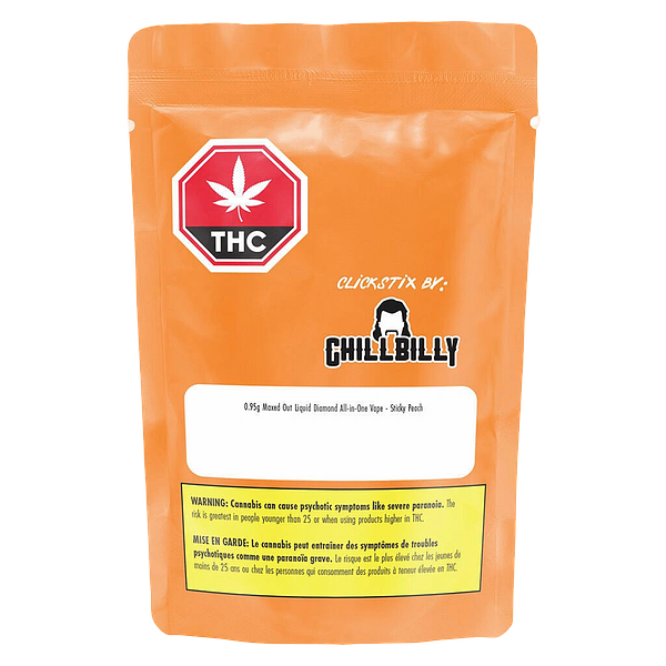 ClickStix by Chillbilly - Maxed Out Liquid Diamond All-in-One Vape - Sticky Peach