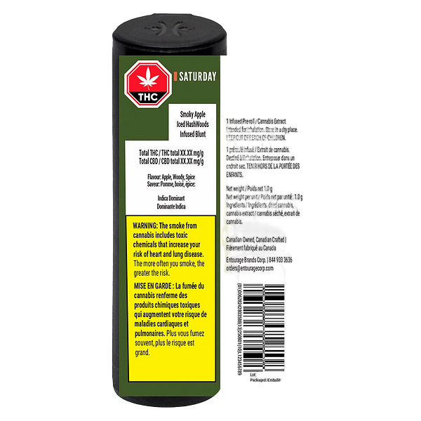 Saturday - Smoky Apple Iced HashWoods Infused Blunt