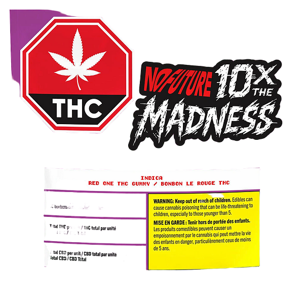 No Future - 10X The Madness: The Red One Indica THC Gummies