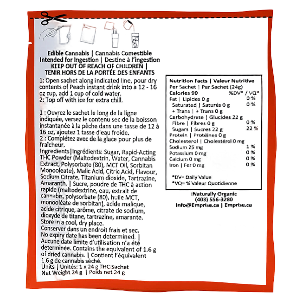 Emprise Rapid THirstC - Peach 10 THC Instant Drink