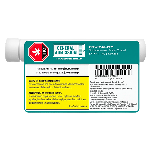 General Admission - Fruitality Distillate Infused Pre Roll