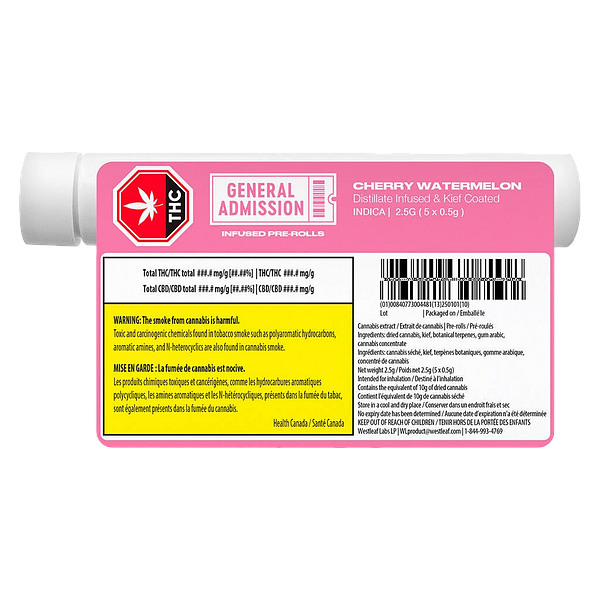 General Admission - Cherry Watermelon Distillate Infused Pre Roll