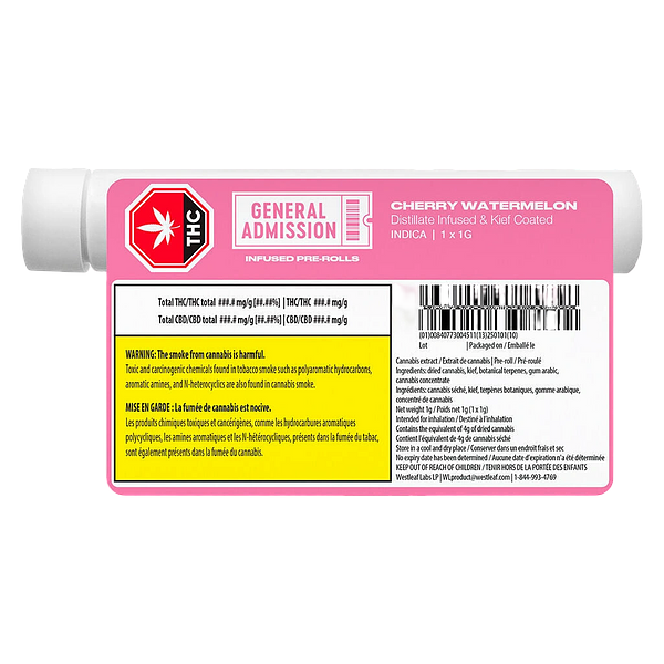 General Admission - Cherry Watermelon Distillate Infused Pre Roll