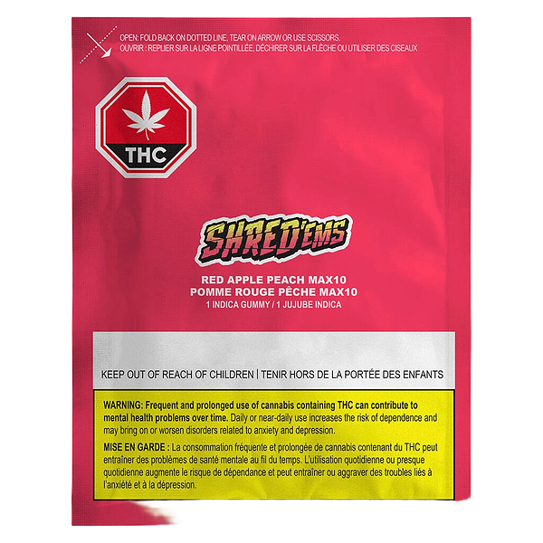 SHRED'EMS - Red Apple Peach Max10 THC Gummies