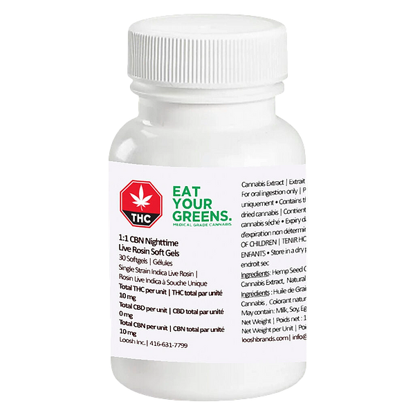 Eat Your Greens. - 1:1 Thc:Cbn Nighttime Soft Gels