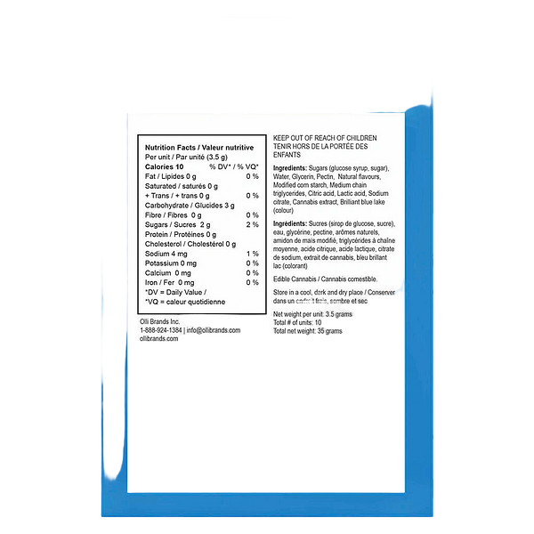 Olli O's - 100 Thc Multipack Blue Raspberry Gummies