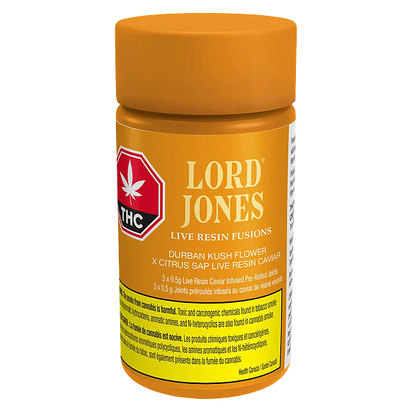Lord Jones - Durban Kush X Citrus Sap Live Resin Fusions Infused Pre Roll