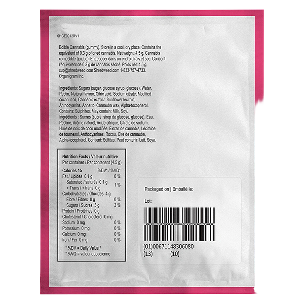 SHRED'EMS - Red Apple Peach Max10 Party Pack 100 Thc Gummies