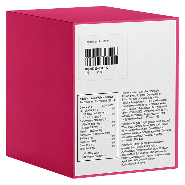 SHRED'EMS - Red Apple Peach Max10 Party Pack 100 Thc Gummies