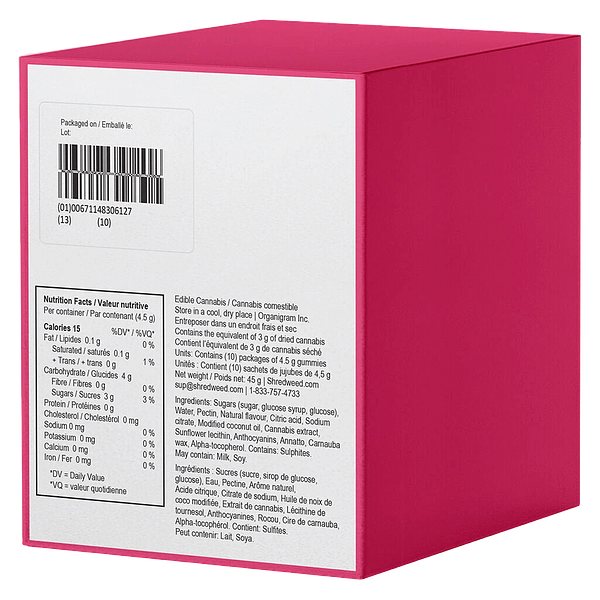 SHRED'EMS - Red Apple Peach Max10 Party Pack 100 Thc Gummies