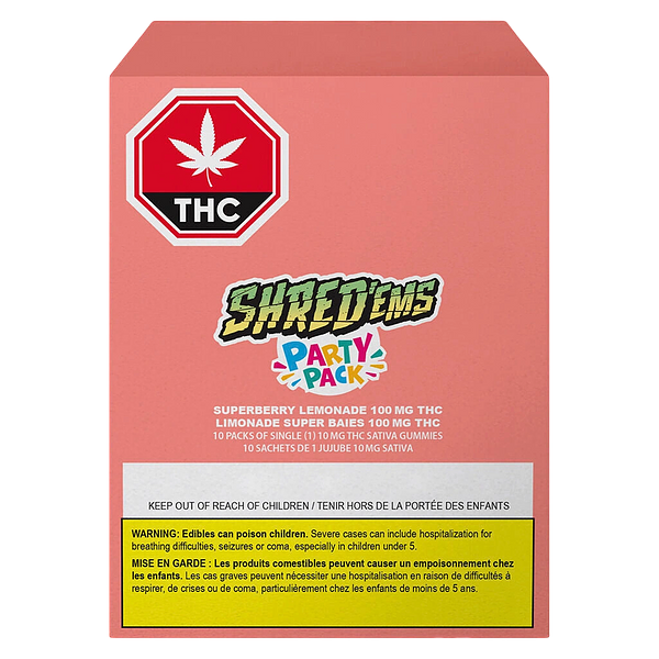 SHRED'EMS - Superberry Lemonade Max10 Party Pack 100 Thc Gummies