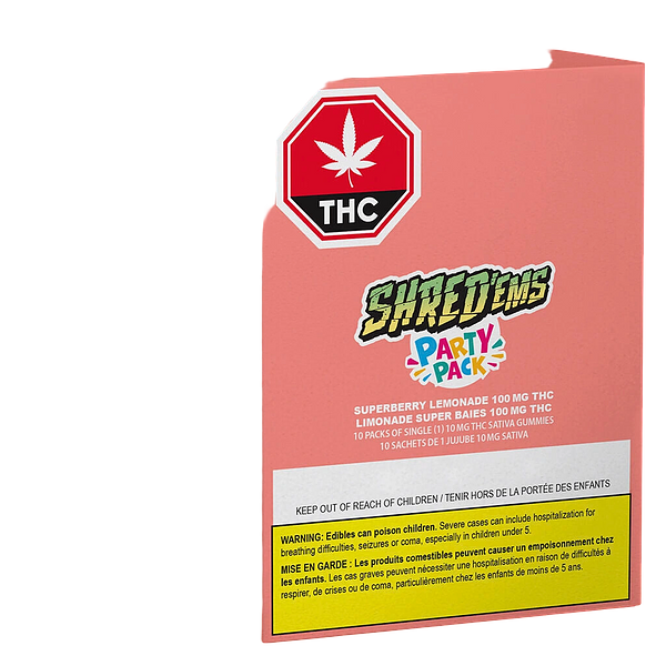 SHRED'EMS - Superberry Lemonade Max10 Party Pack 100 Thc Gummies