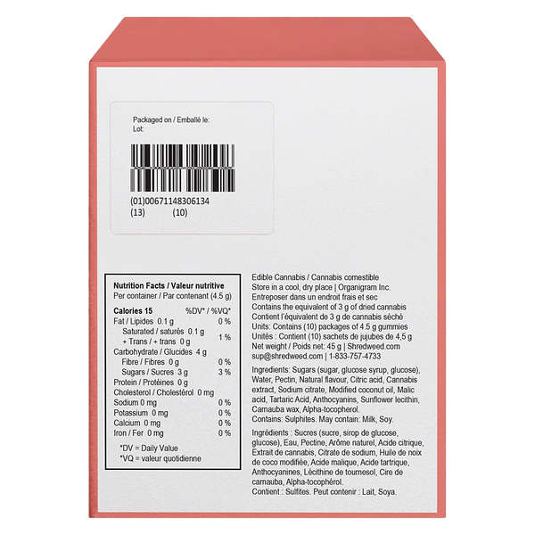 SHRED'EMS - Superberry Lemonade Max10 Party Pack 100 Thc Gummies