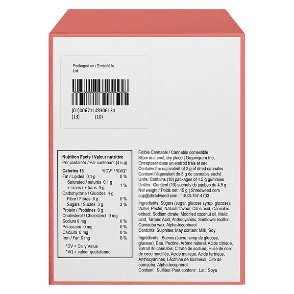 SHRED'EMS - Superberry Lemonade Max10 Party Pack 100 Thc Gummies