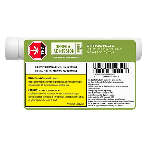 General Admission - Citrus Haze Distillate Infused Pre Roll