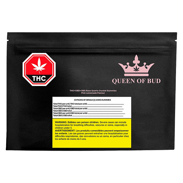 Queen of Bud - THC+CBD+CBG Rose Quartz Crystal Gummies (Pink Lemonade)