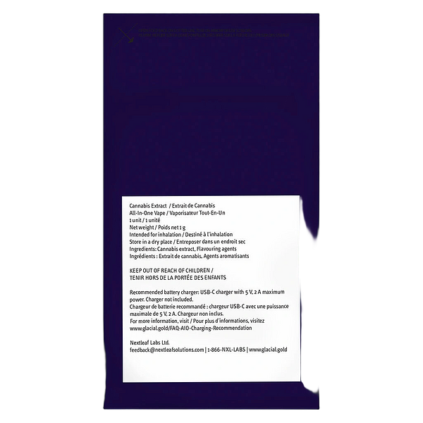 Glacial Gold - Anytime 1:1 Rainbow Glow All In One Vape