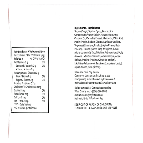 Wyld - Real Fruit Peach Gummies 3:1 CBD:THC