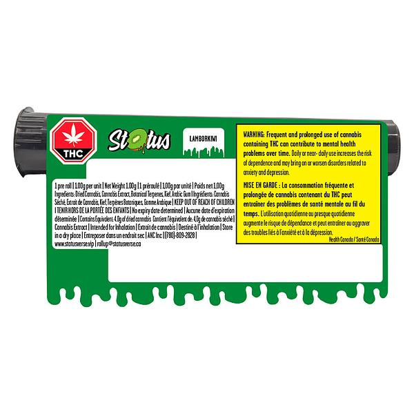 Status - Lamborkiwi Liquid Diamond Infused Kief Coated Blunt image 3