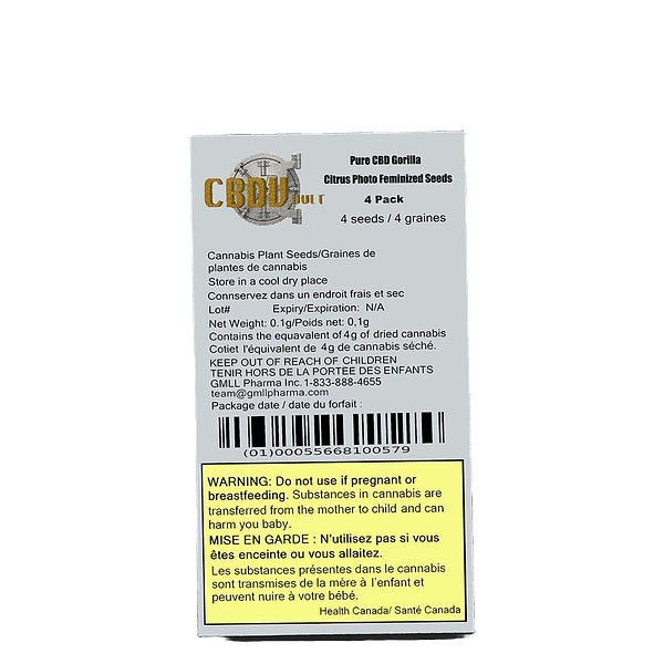 CBD Vault - Pure CBD Gorilla Citrus Photo Feminized