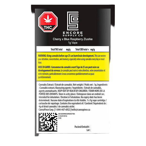Encore - Cherry X Blue Raspberry Zlushie 510 Thread Cartridge
