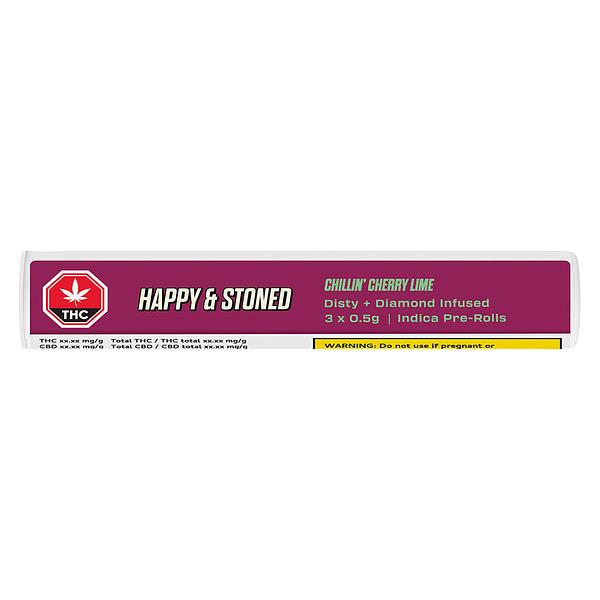 Happy & Stoned - Chillin' Cherry Lime Disty+Diamond Infused Pre Roll image 2