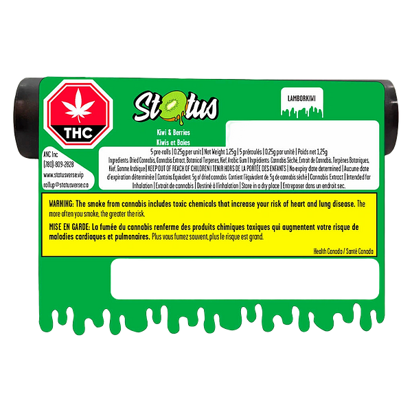 Status - Lamborkiwi Liquid Diamond Infused Kief Coated Pre-Roll