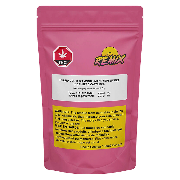 Solid Gold Remix - Hybrid Liquid Diamonds Vape 510 Thread Cartridge - Mandarin Sunset