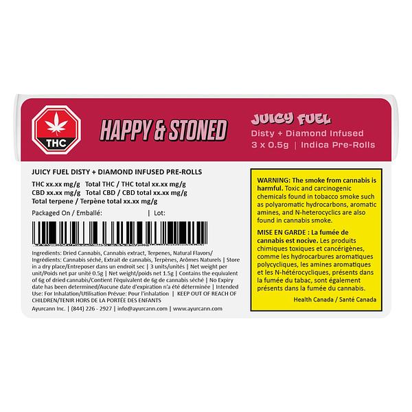 Happy & Stoned - Juicy Fuel Distillate Infused Pre Roll image 3