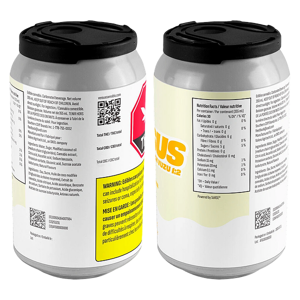 Versus - Peach Yuzu 1:2 Thc/Cbc Rapid Seltzer