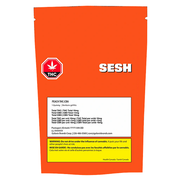 Sesh Edibles - Peach Dream Thc:Cbn