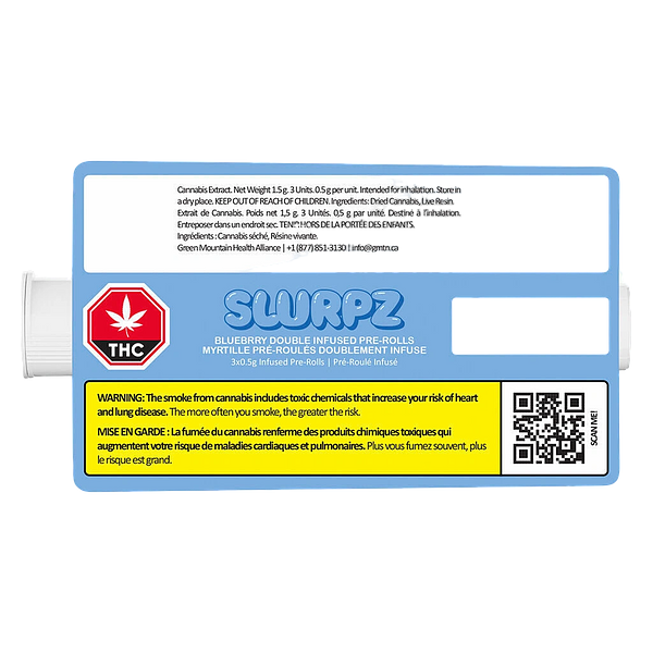 SlurpZ - Blueberry Double Infused Pre-Roll