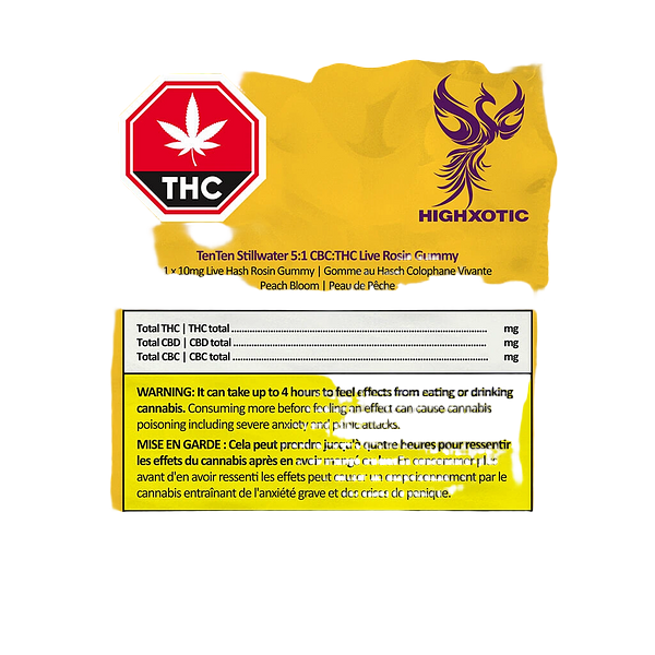HighXotic - Tenten Stillwater 5:1 Cbc:Thc Live Rosin Gummy