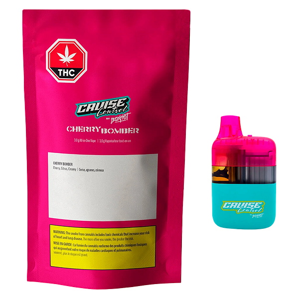 BOXHOT Cruise Control - Cherry Bomber THC + CBG + CBD All-In-One Vape