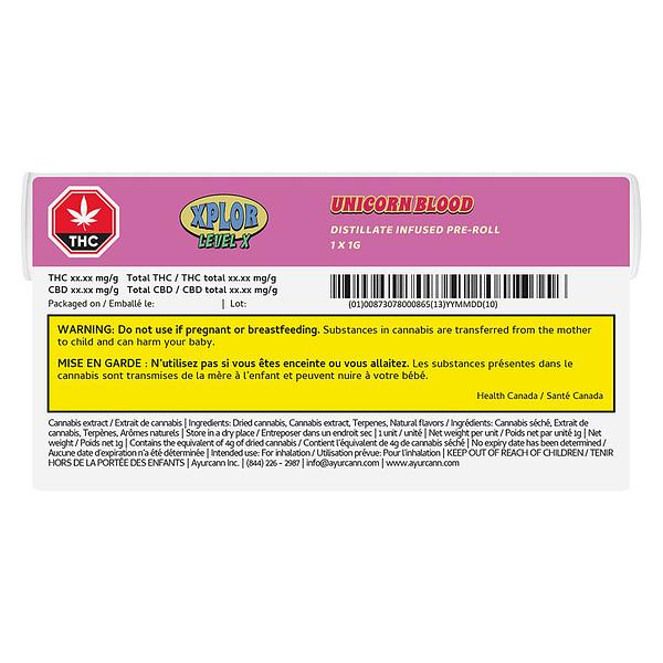 XPLOR Level X - Unicorn Blood Distillate Infused Pre Roll image 3