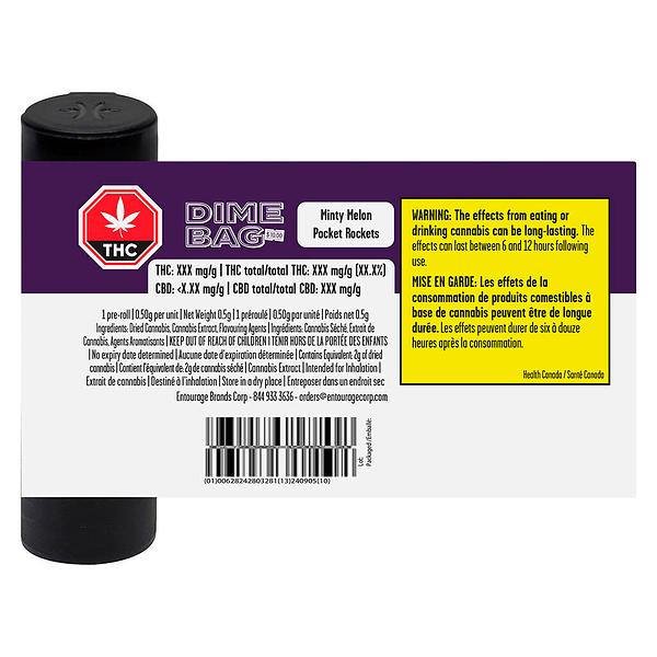 Dime Bag - Minty Melon Pocket Rockets Infused Pre-roll  image 3