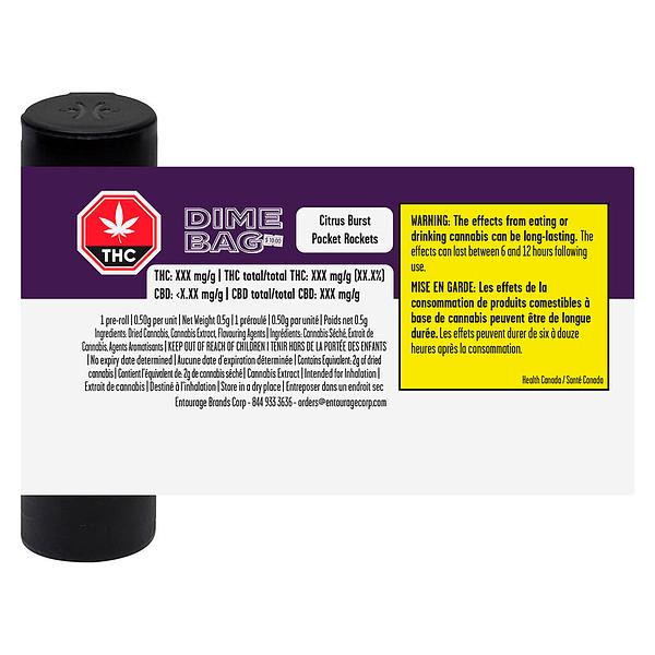 Dime Bag - Citrus Burst Pocket Rockets Infused Pre-roll  image 3