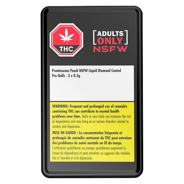 Adults Only - Promiscuous Peach NSFW Diamond Coated Infused Pre-Roll image 2