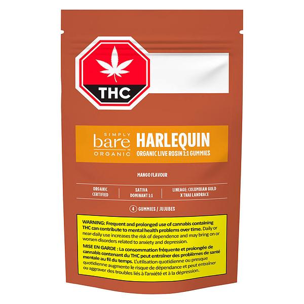 Simply Bare - Harlequin Organic Live Rosin 1:1 Thc:Cbd Gummies image 2