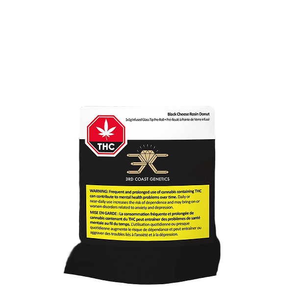 3rd Coast Genetics - Black Cheese Rosin Donut Glass Tip Pre Roll
