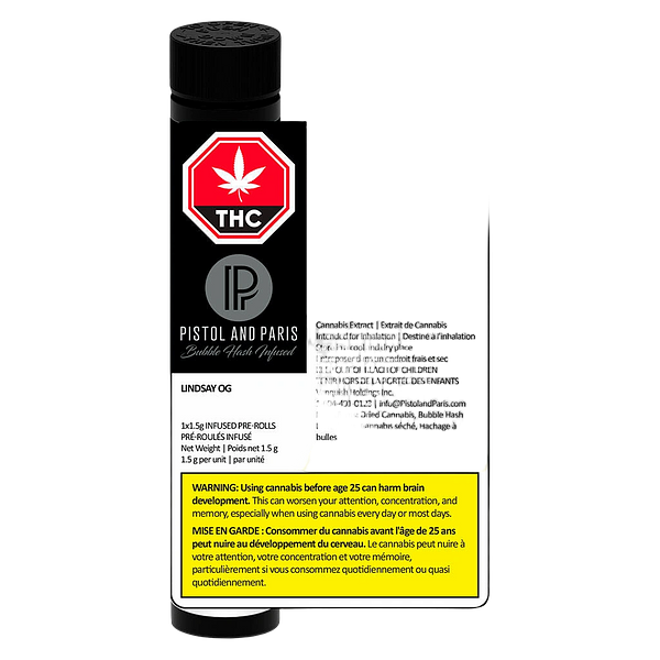 Pistol and Paris - Lindsay Og Bubble Hash Infused Pre Roll