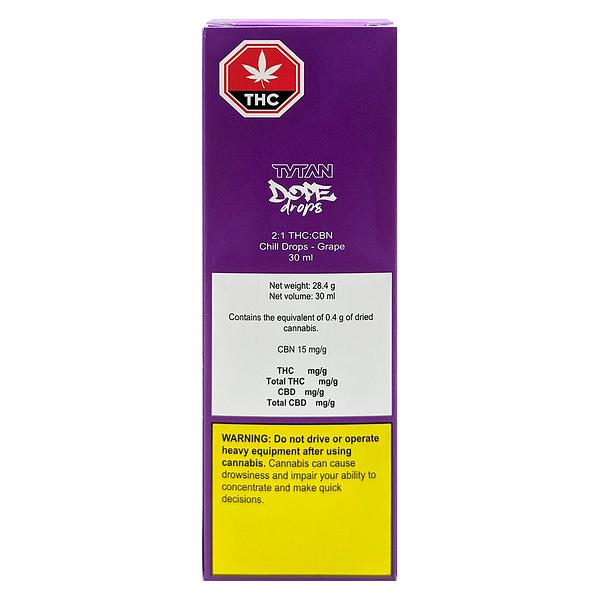 TYTAN Dope Drops - 2:1 THC:CBN Chill Drops - Grape image 2