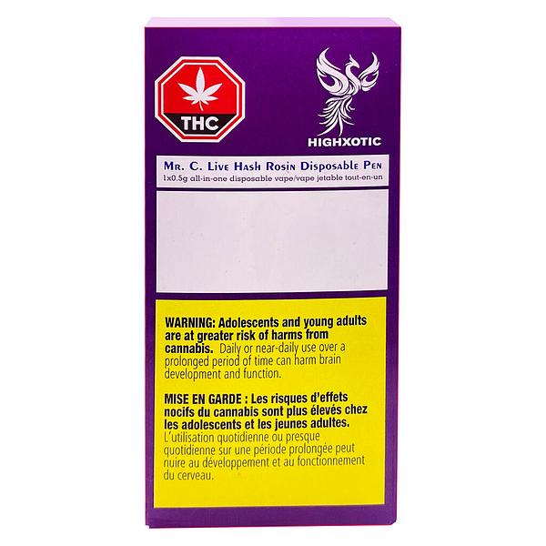 HighXotic - Mr. C. Live Hash Rosin All-in-One Disposable Pen image 2