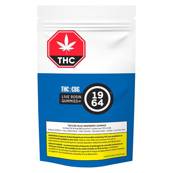 1964 - Cbg:Thc Blue Raspberry Gummies image 2